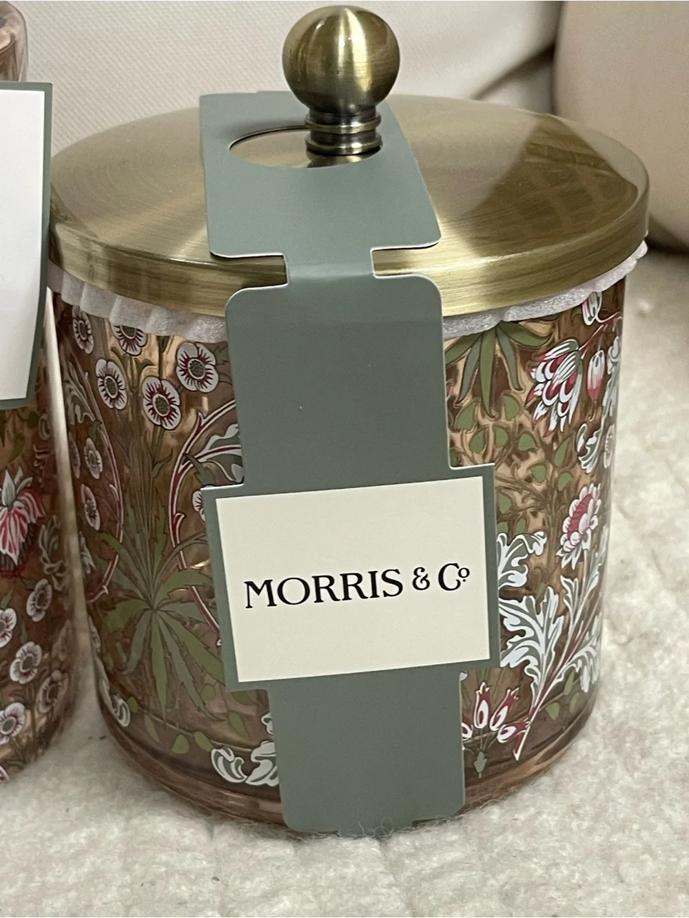 Morris & Co. Floral Bathroom Set - Pink & Gold bathroom accessories set of 6